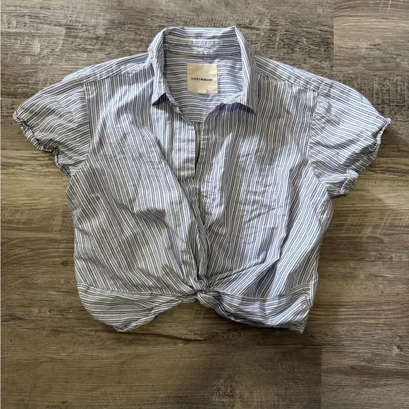 Lucky Brand Blue and White Striped Shirt - Picture 1 of 3